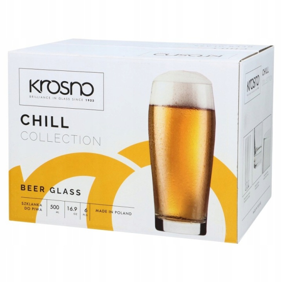 Krosno Chill szklanki do piwa jasnego 500ml 6szt