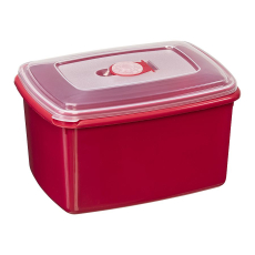 Pojemnik na żywność do mikrofalówki prostokątny 2,3L czerwony PLAST TEAM