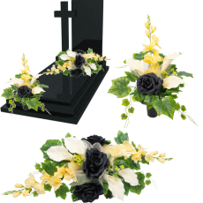 Stroik kompozycja wiązanka zestaw doniczka + wazon na grób cmentarz