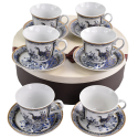 Filiżanka spodek porcelana niebieske pawie 270ml 6+6