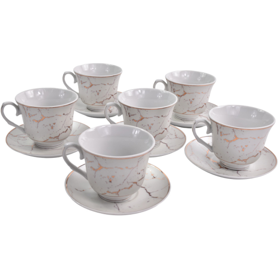 Filiżanki do kawy zestaw filiżanek ze spodkiem porcelana 6+6