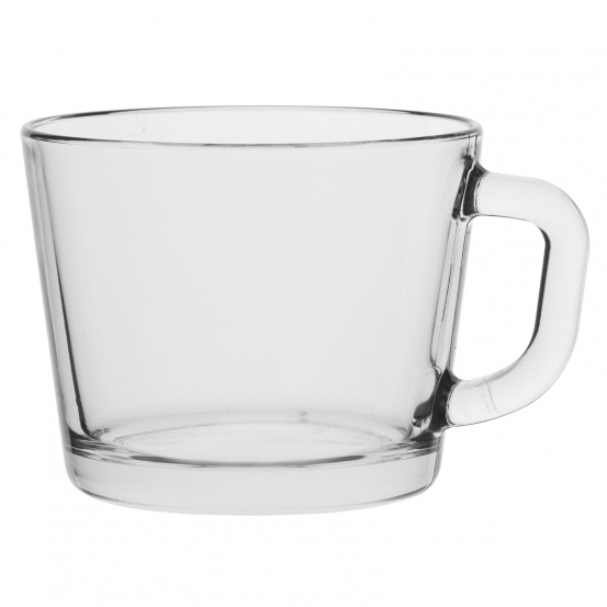 Szklanki LENA do kawy i herbaty z uchem 450ml grube szkło komplet 4 sztuk TREND GLASS