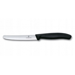 Nożyk kuchenny Swiss Classic ostrze ząbkowane 11cm czarny VICTORINOX