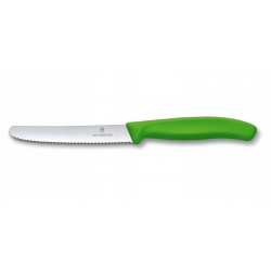 Nożyk kuchenny Swiss Classic ostrze ząbkowane 11cm zielony VICTORINOX