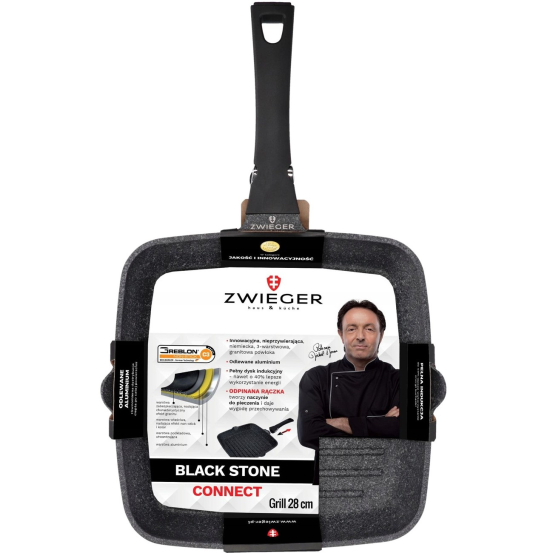 Patelnia Zwieger Black Stone Connect Grillowa 28cm