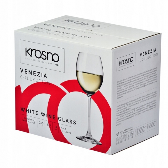 Kieliszki do wina białego 6szt 250ml Venezia KROSNO