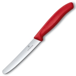 Nożyk kuchenny Swiss Classic ostrze ząbkowane 11cm czerwony VICTORINOX