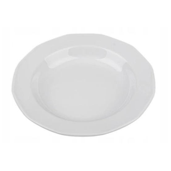 Talerz obiadowy głęboki 22 cm biały porcelanowy Lubiana Merkury